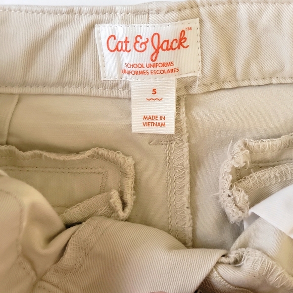 Cat & Jack School Uniform Pants Adjustable Waist Beige 5 New - Picture 5 of 12
